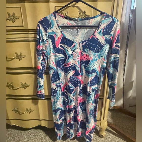 Lily Pulitzer Beacon Starfish Long Sleeve Dress - Picture 2 of 4